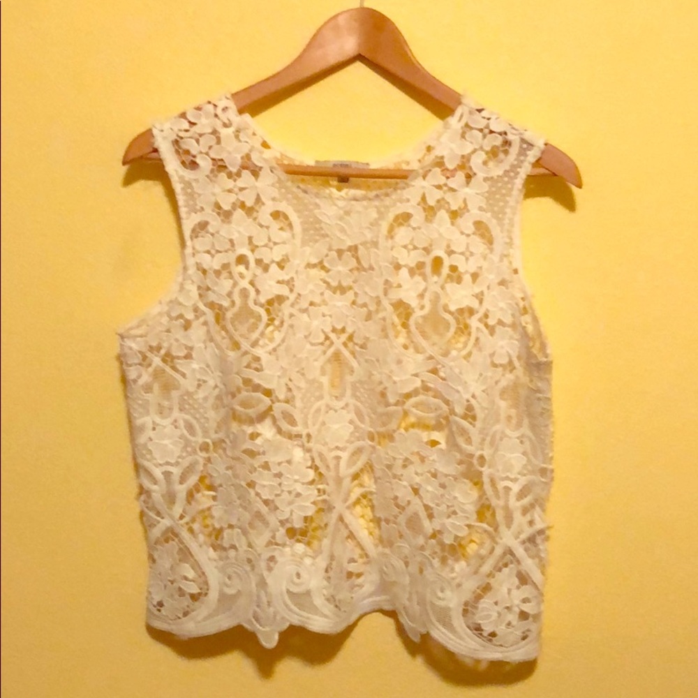 Lace Top with Subtle Scalloped Hem